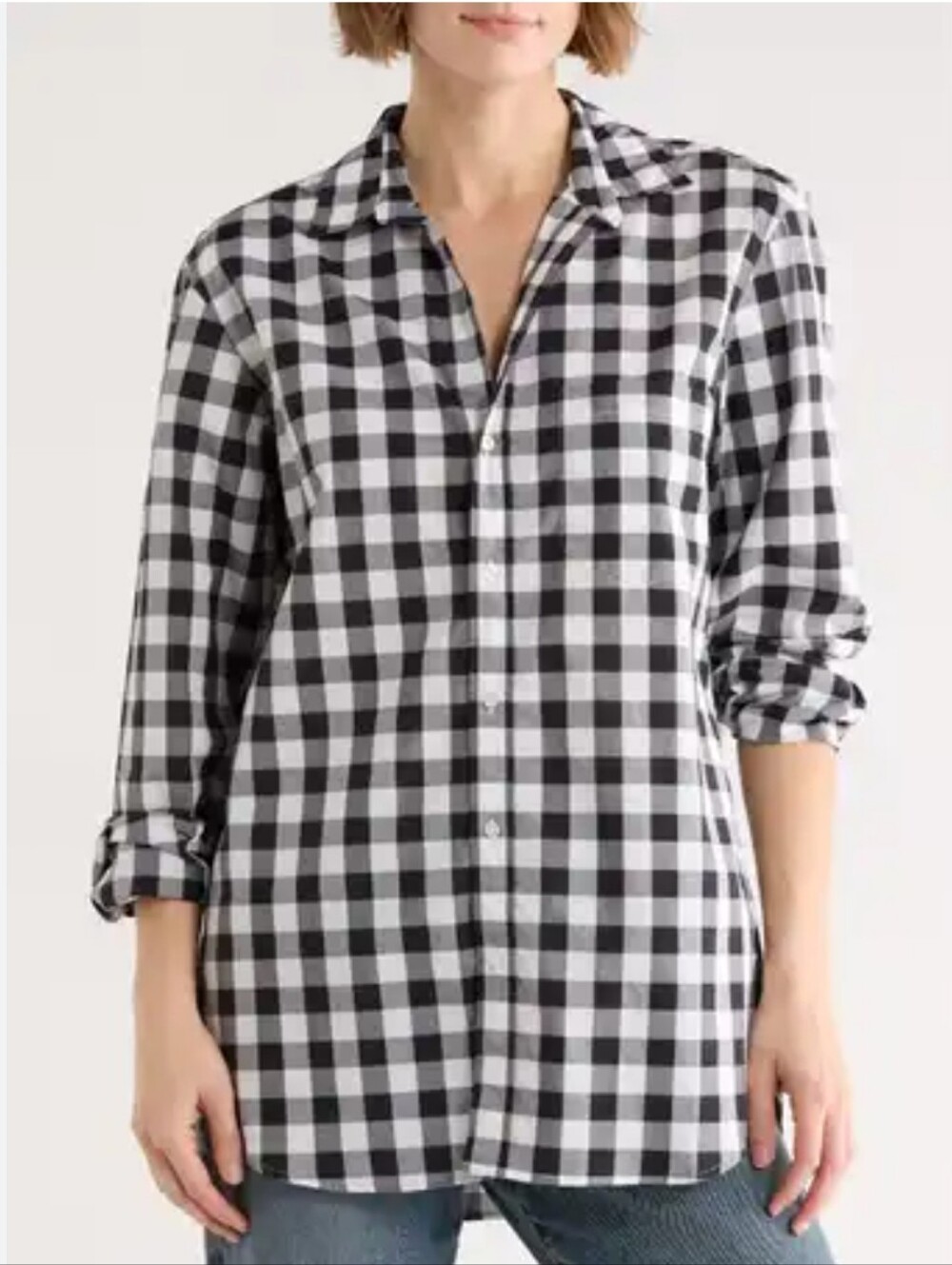 FRANK & EILEEN Joedy Button Up Black and White Gingham Shirt Size Small NWOT
